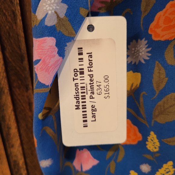 Taylor Tillman Madison Floral Crop Button Down Blouse-NWT - Picture 6 of 7